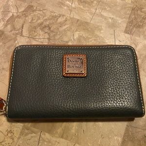Dooney and Bourke zip around wallet in Elephant